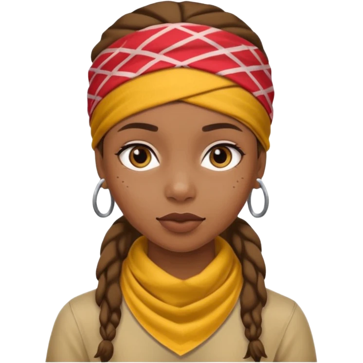 African American girl thats a bit skinny with bandanna on head emoji