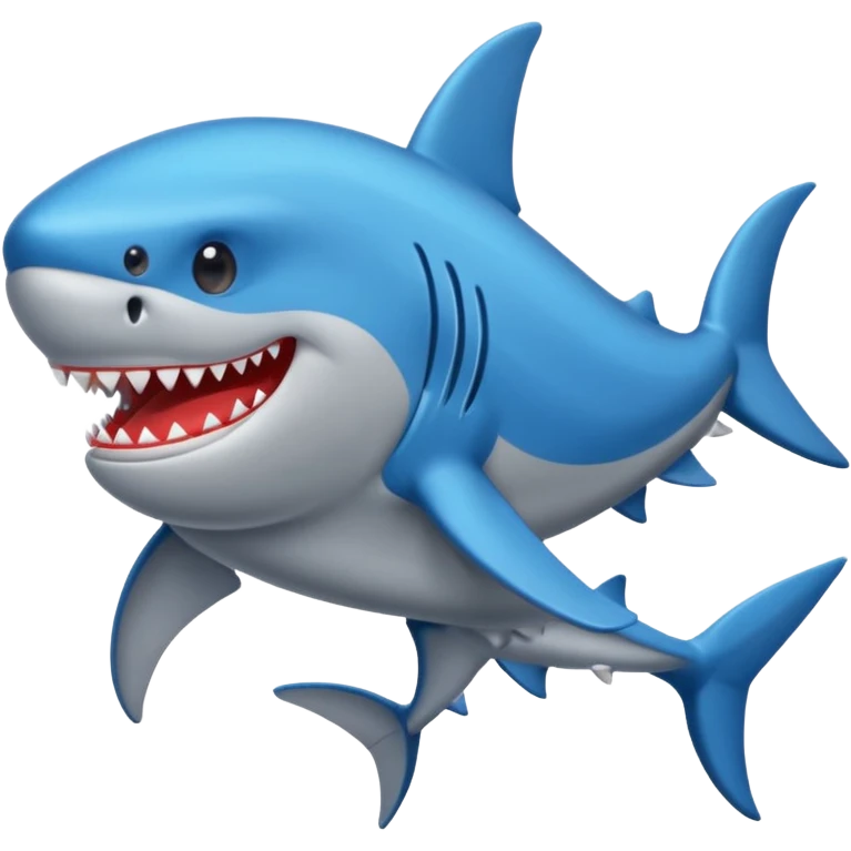 Un tiburón con zapatillas azules emoji