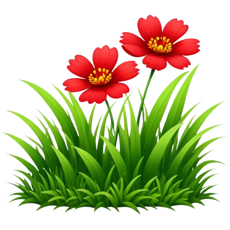 grass with red emoji