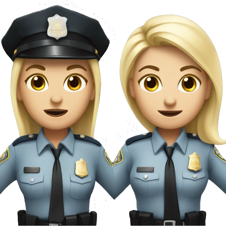 Bad cop (longe blonde hair woman), good cop (short brown hair woman) emoji