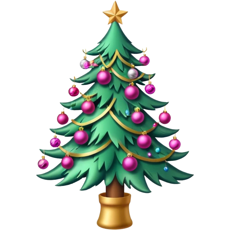Christmas tree pink emoji