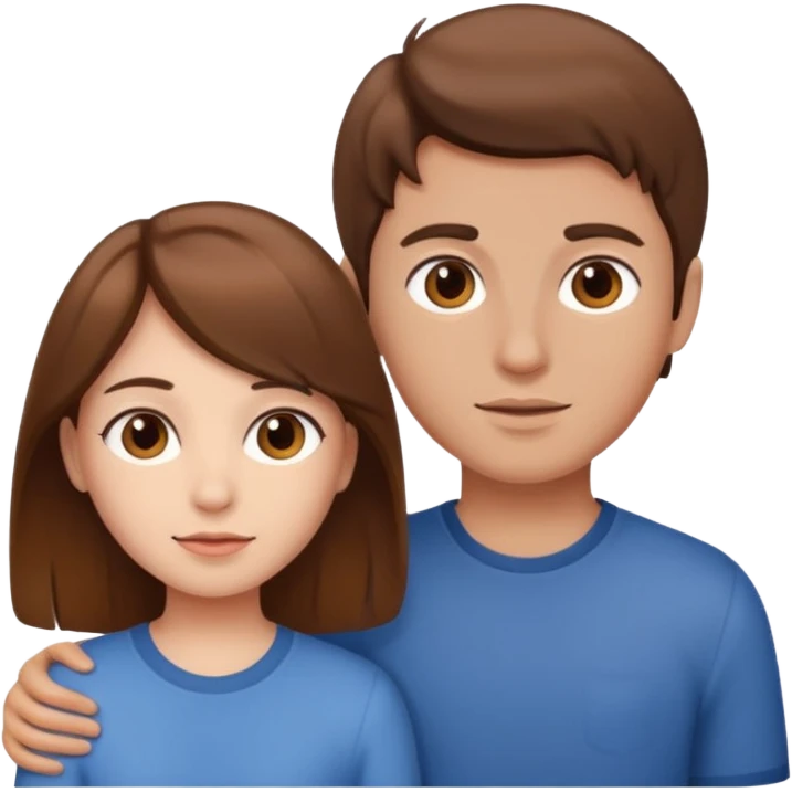 Brown hair Boy with girlfriend  emoji