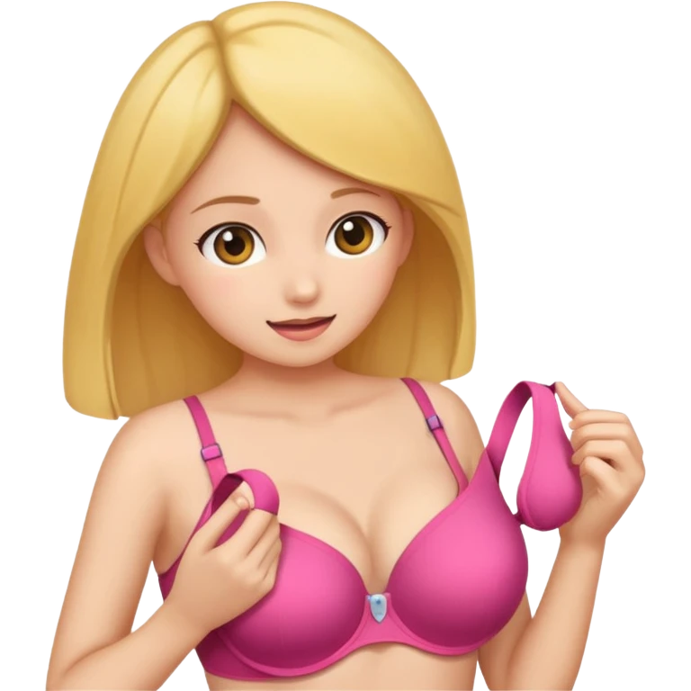 A girl opening bra emoji