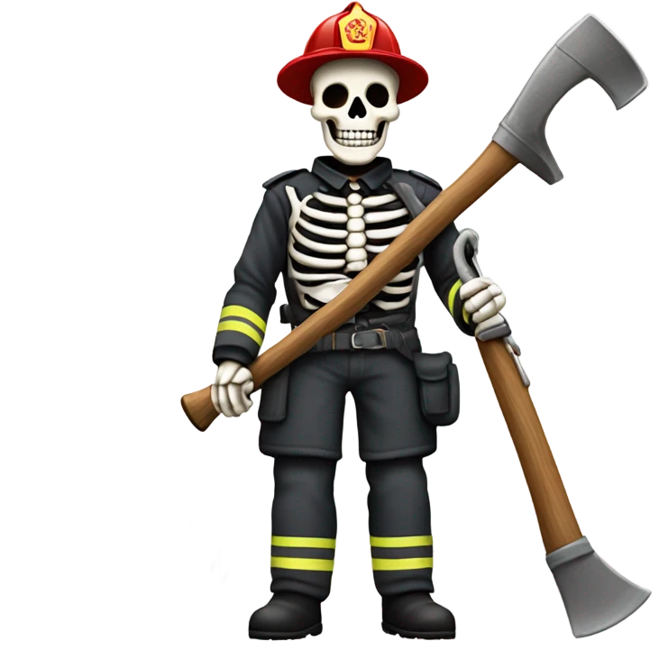 Skeleton fireman emoji