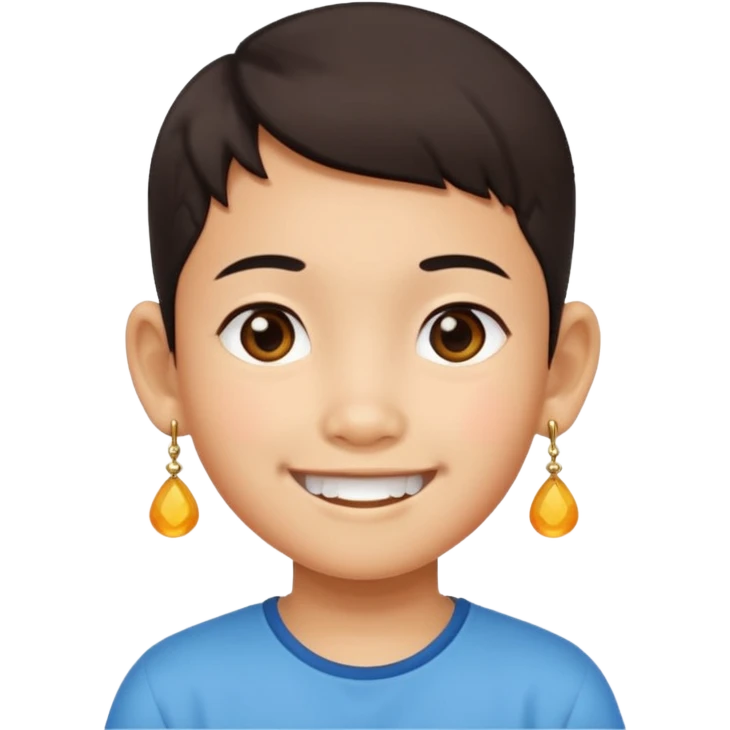 zesty short chinese kid with earings emoji