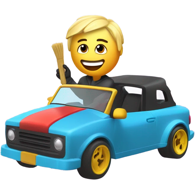 Roblox noob driving a car saying IM DRIVING IN ME MUMS CAR BROOM BROOM emoji