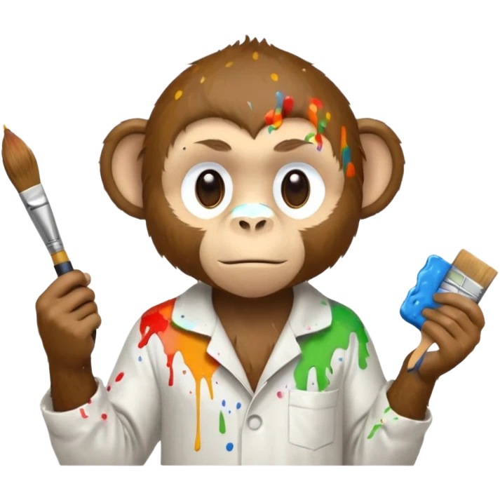 painter monkey emoji