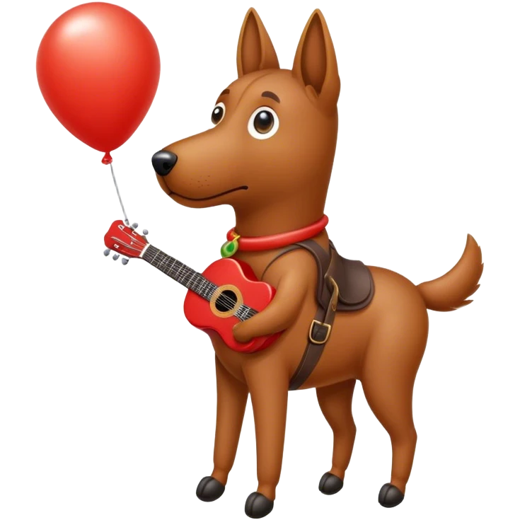 Dog balloon, tomato, spy, air horse wearing guitar emoji