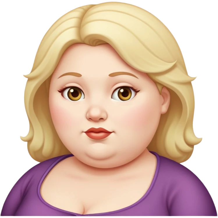 fat lady loooking to the left emoji