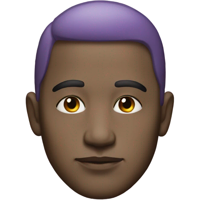 male portrait with lilac floral face paint  emoji
