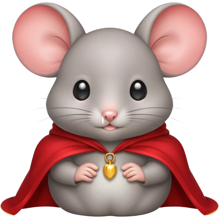 baby grey mouse, in magic red cloak emoji