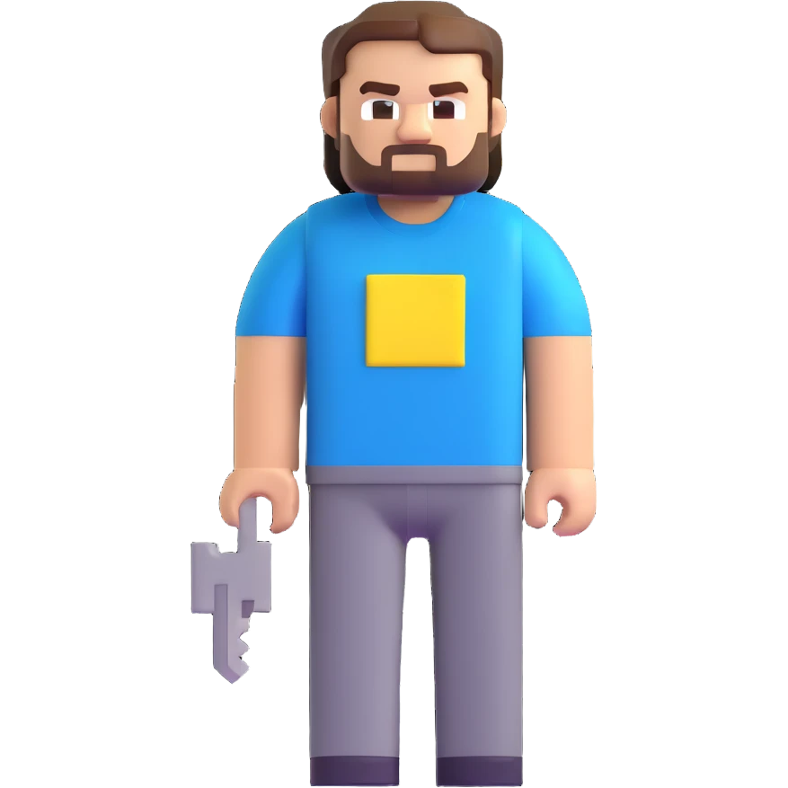 Minecraft character of Jack Black wearing a blue t-shirt emoji