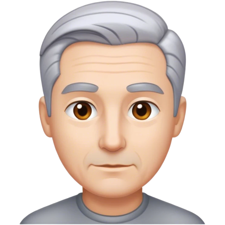 man with short, slicked-back gray hair emoji