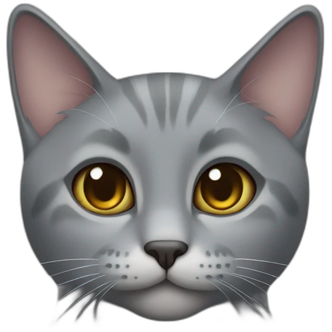 gray cat with heart eyes emoji