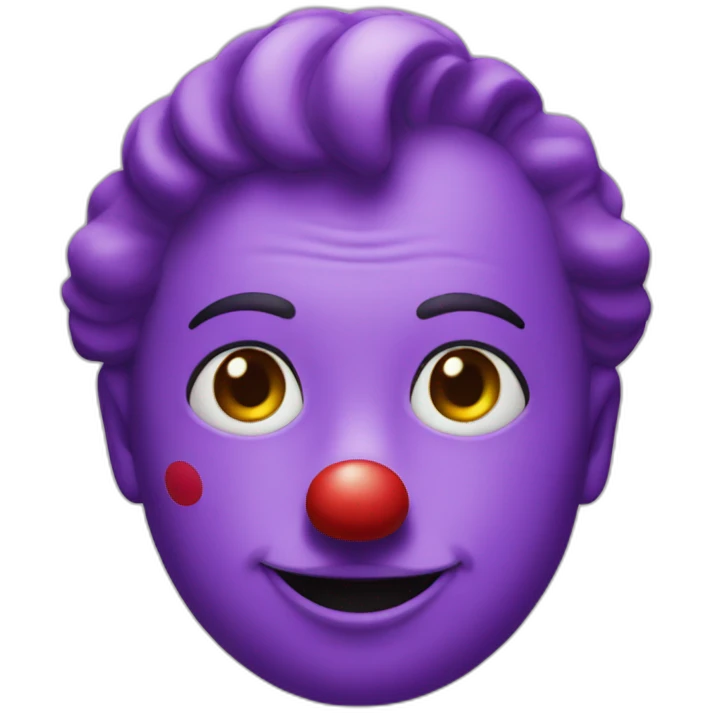 Purple colour 3 sided face clown emoji