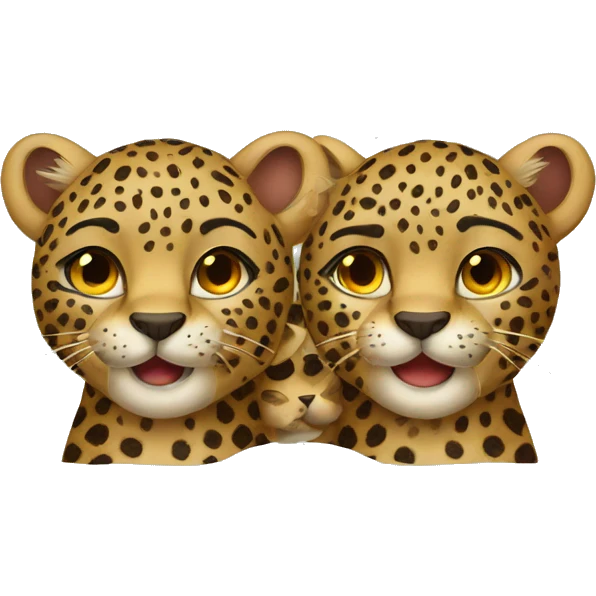 Two leopards in love emoji