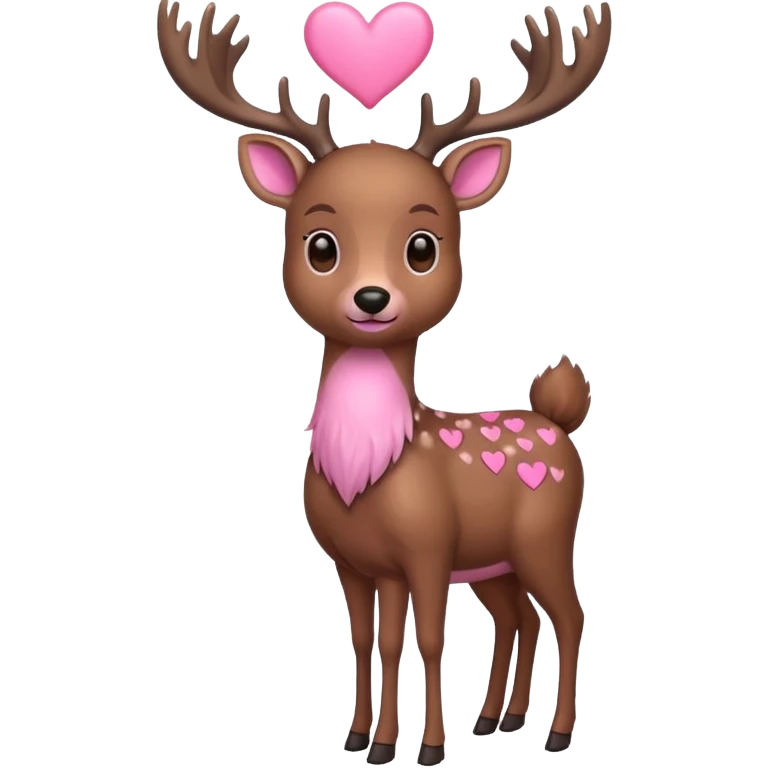 Deer with pink hearts emoji