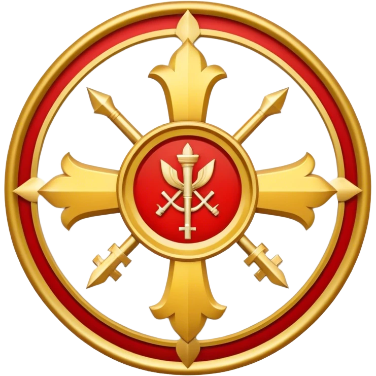 Pope's emblem with a touch of red emoji