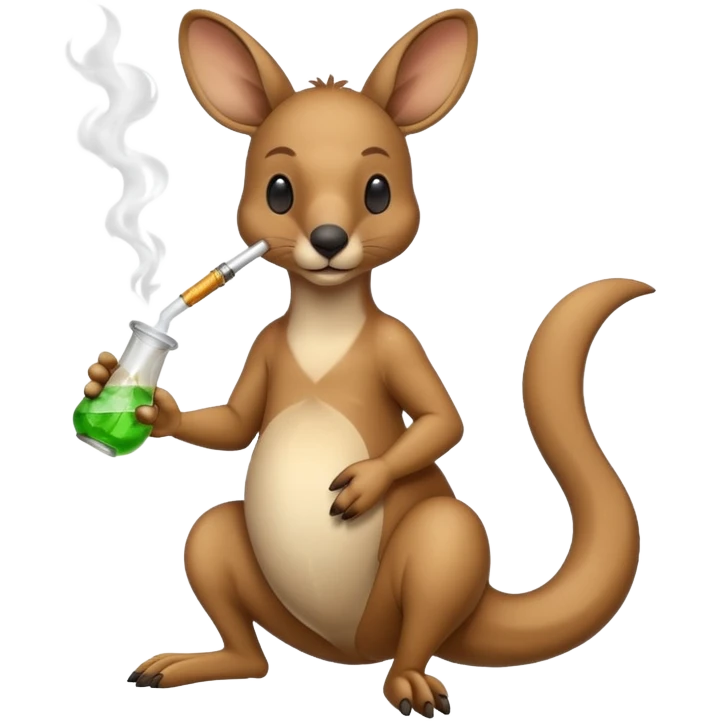 Kangaroo with a bong emoji
