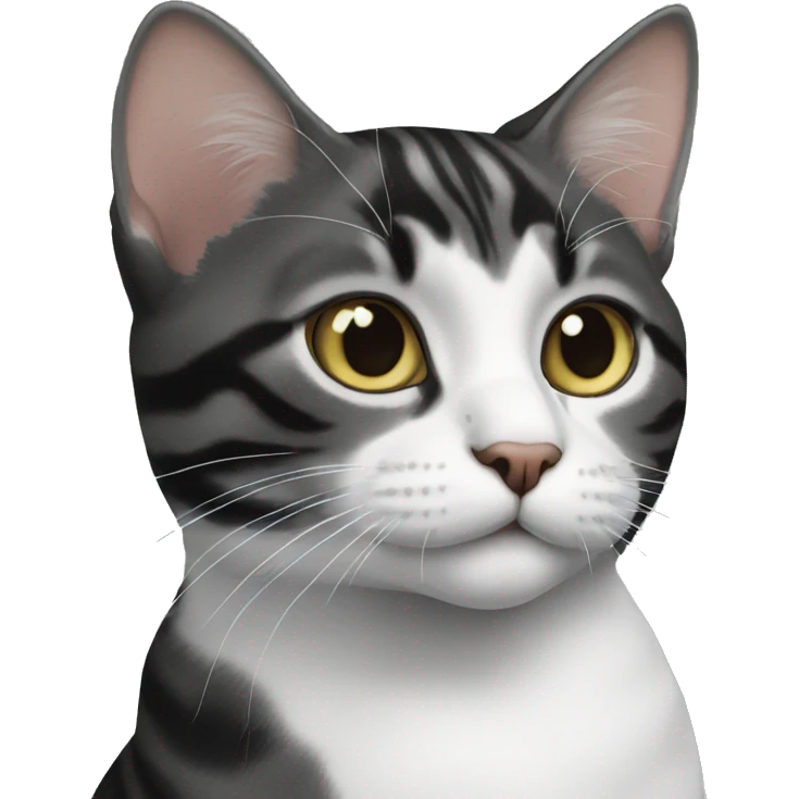 Black and white tabby cat emoji