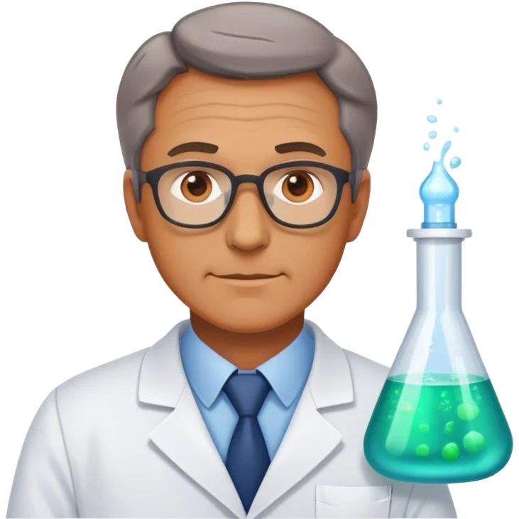scientist middle age man photorealistic emoji