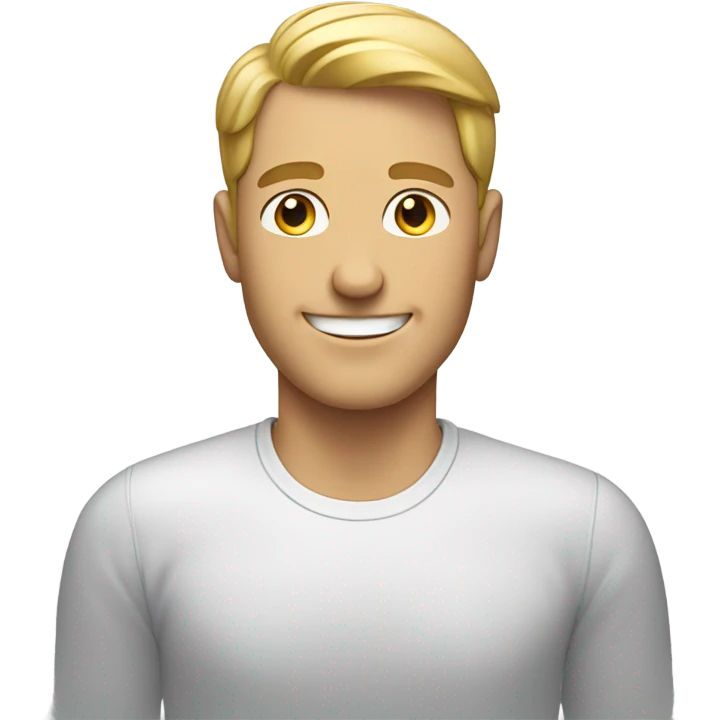 smiling white man by window no mustache emoji