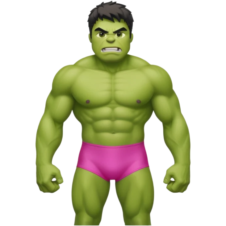 HULK from Marvel in a bright PINK swimsuit emoji