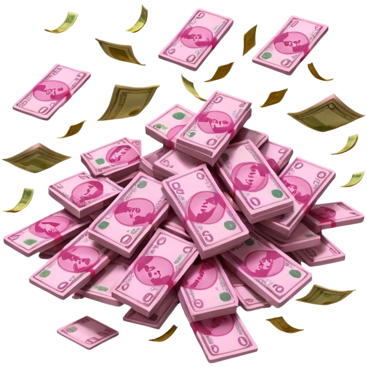 pink money flying  emoji