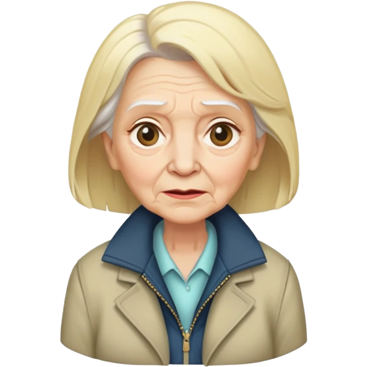 mean Karen, old yelling lady with blonde hair and a jacket emoji