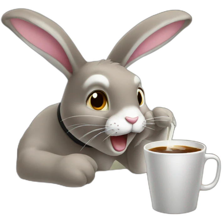 drinking-coffe-rabbit emoji