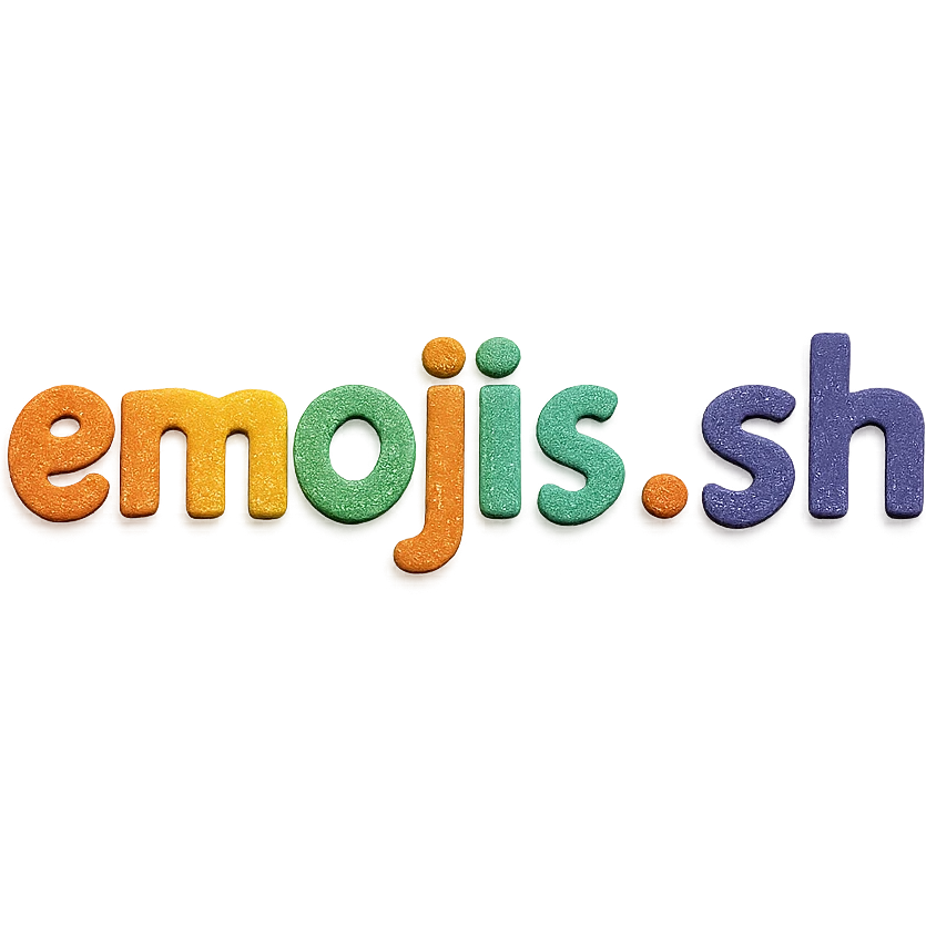 the text 'emojis.sh' in a paper craft style with cut-out letters emoji