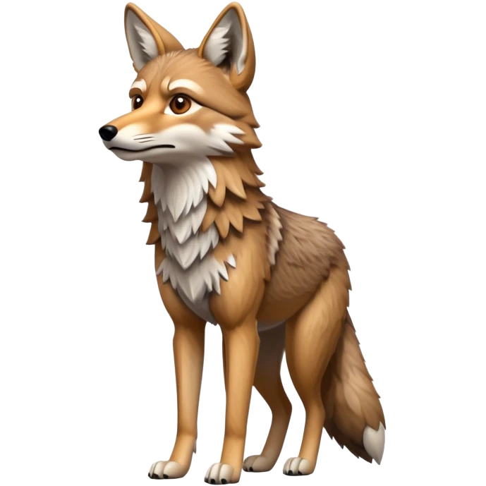 cinematic full body coyote, hyper-realistic emoji
