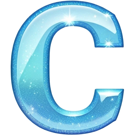 sparkle light blue letter C emoji