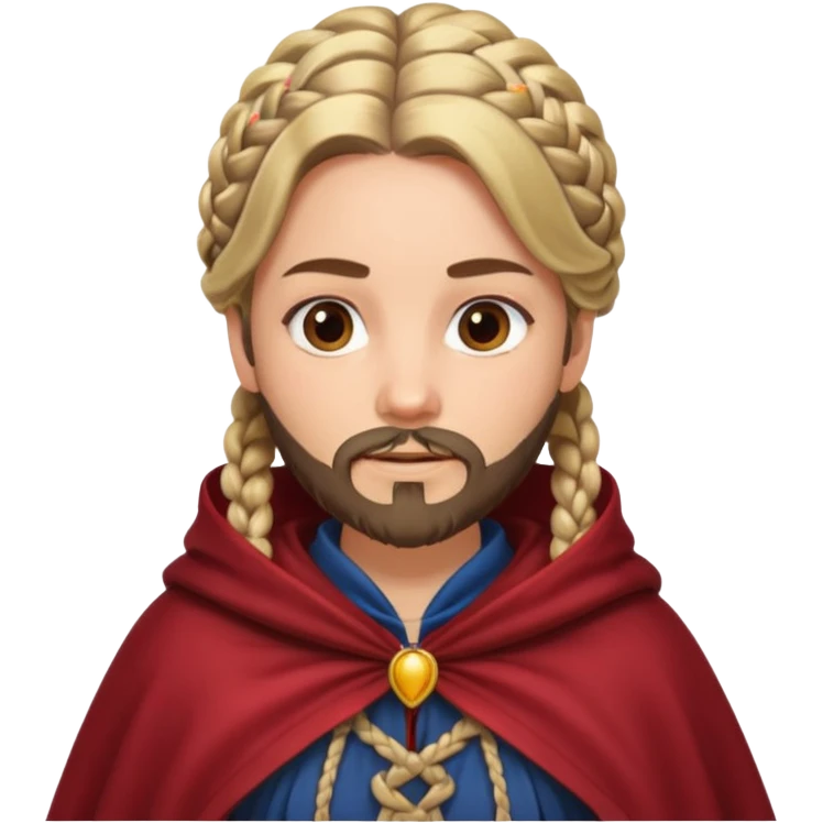 woman with braided hair , beard and cloak emoji