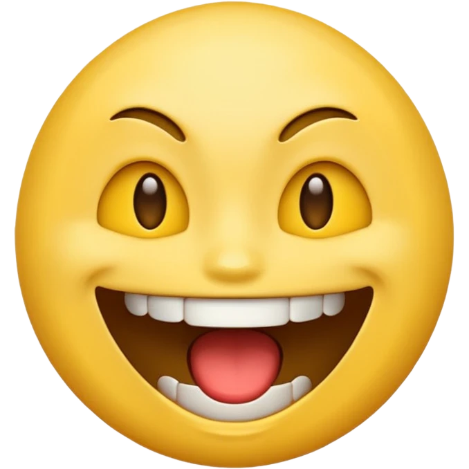 a face with a large opened mouth in emoji of whatsapp style (yellow) emoji