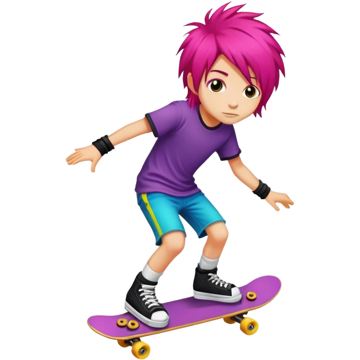Emo and colorful skater emoji