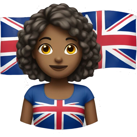 Girl with uk flag emoji