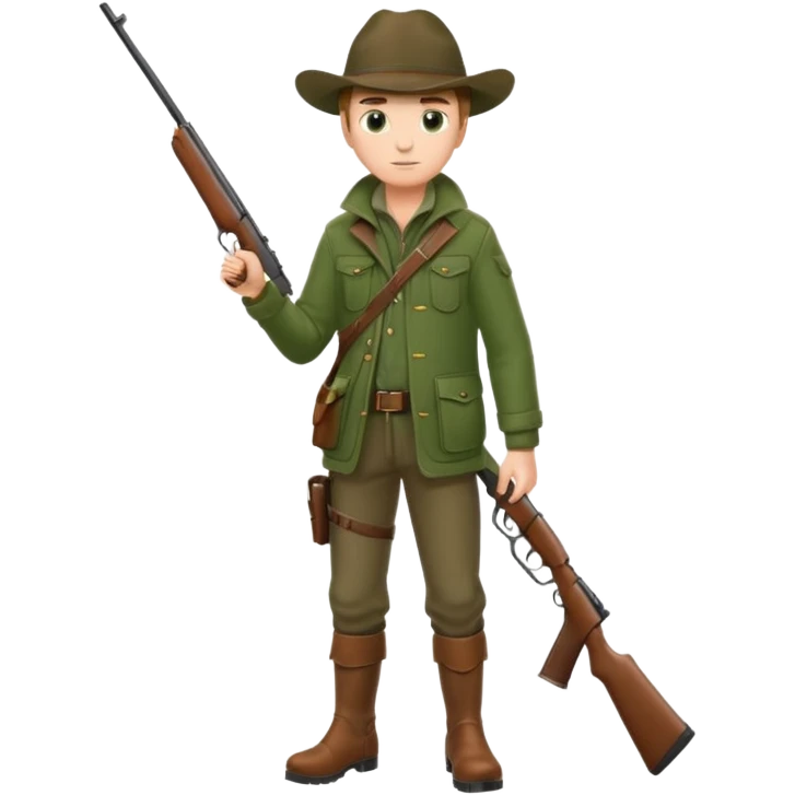 male hunter, standing, confident stance emoji