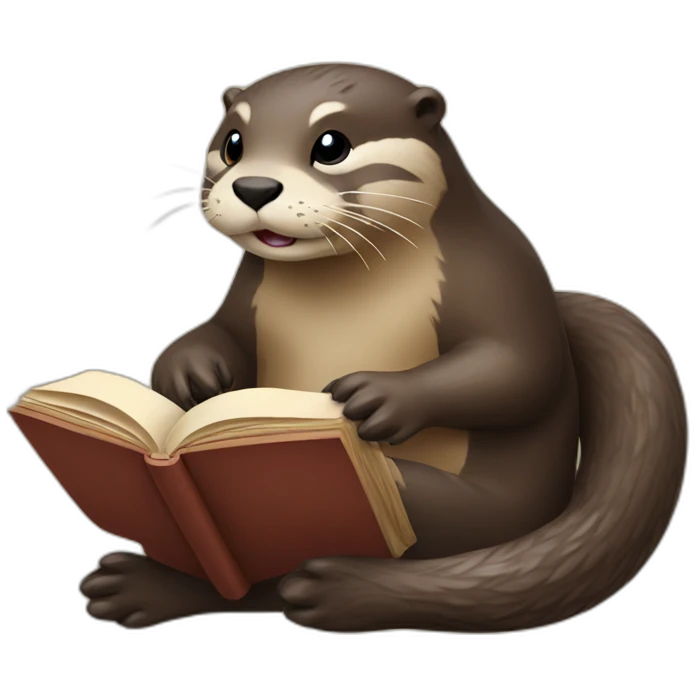 a Otter reading a book emoji