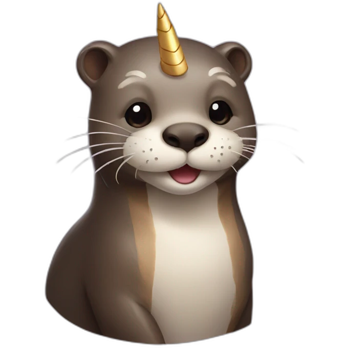 otter with a unicorn horn emoji