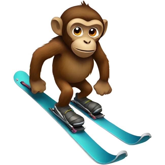 Monkey skiing  emoji