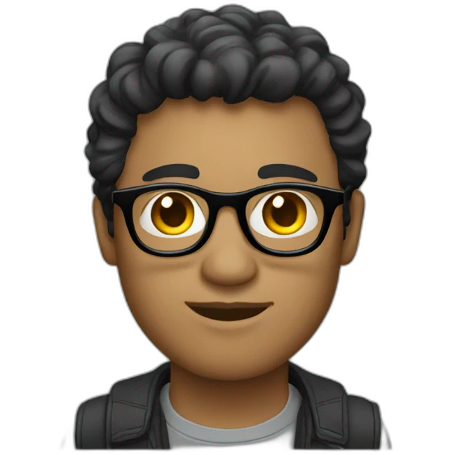 designer with dark hair glasses emoji