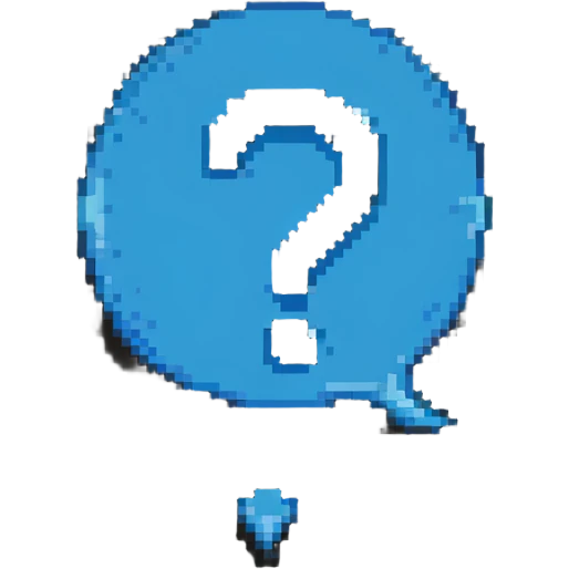 pixelated question mark in speech bubble emoji