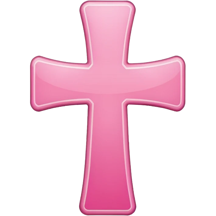 Pink and white simple cross emoji