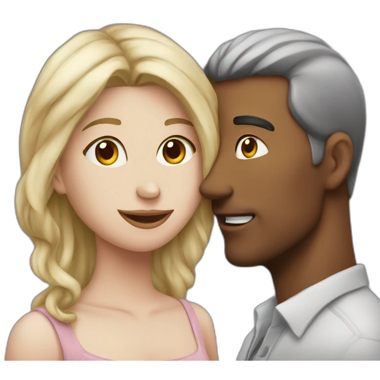 Homme faisant un bisous à une femme emoji