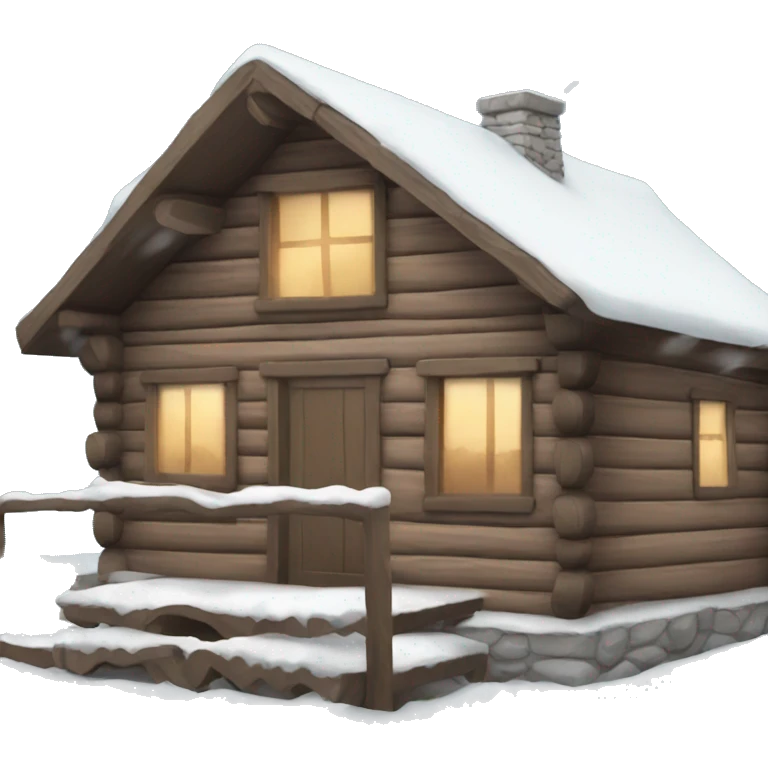 Snowy cabin emoji