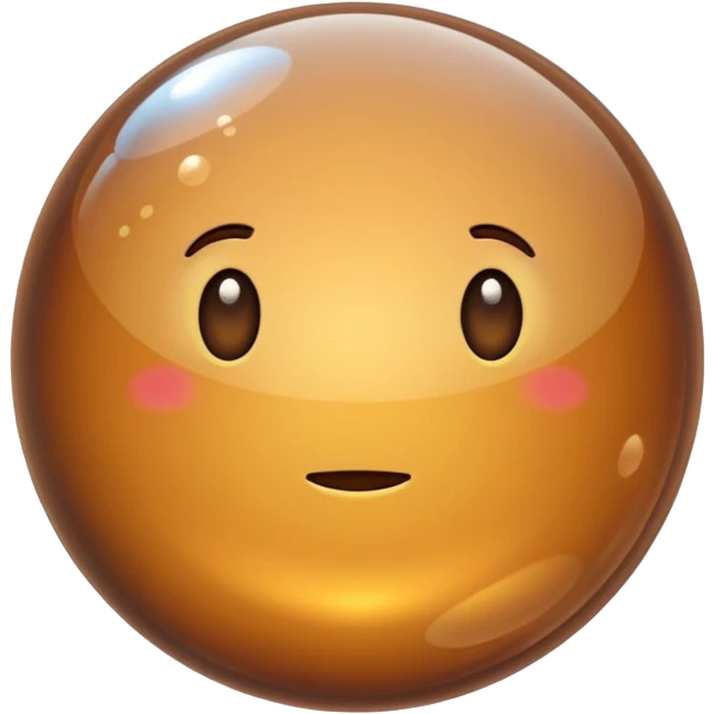 brown sparkling shiny bubble emoji