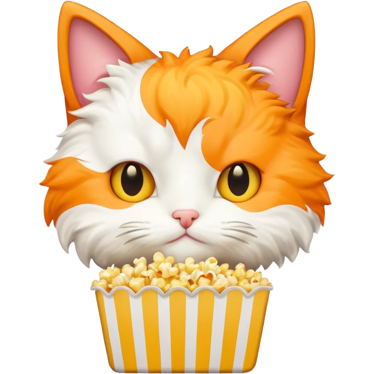 kitty eat pop corn emoji