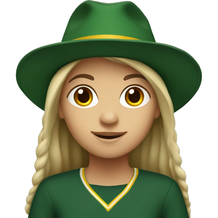 Caucasian girl wearing Baylor university hat emoji