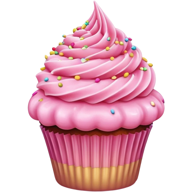 Cupcake with pink icing emoji